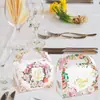 Dd157 Amazon Flores de Agradecimiento Nuestro Amor Tarjeta Blanca Caja Tote de Cartón para Comida y Dulces