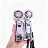 Ventilador de Mano Portátil Plegable para Camping con Luz LED, Refrigeración por Turbina de Alta Velocidad, Compresión de Hielo, Enfriador de Aire USB para Colgar en el Cuello, Batería de Larga Duración
