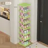 Zapatero duradero para almacenamiento en la entrada, estante de zapatos resistente de múltiples capas, de color arcoíris, pequeño y estrecho, adecuado para dormitorios, diseño atractivo