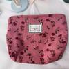 Bolsa de Viaje para Cosméticos de Pana Bordada Bolso de Mano para Mujer Bolsa Pequeña de Tela Bolsa Bolsa de Tela de Burbujas Bolsa de Almacenamiento