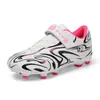 Zapatos de Fútbol para Niños con Velcro Transfronterizos con Tacos Largos y Tacos Pequeños, Zapatos de Fútbol para Estudiantes, Antideslizantes, Resistentes al Desgaste, Zapatos de Fútbol para Competición y Entrenamiento