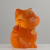 Estatuetas de Vidro Esmaltado Personalizadas dos Doze Animais do Zodíaco, Suporte de Exibição Tridimensional, Gato da Sorte, Artesanato Tradicional de Remoção de Cera Presente