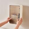 Soporte para palillos de cocina, caja de almacenamiento de palillos de pared con tapa, jaula para palillos a prueba de polvo, estante de almacenamiento multifuncional con drenaje para el hogar