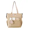 Bolsa de Aula, Bolsa de Ombro de Grande Capacidade para Aulas, Bolsa Escolar Transversal Juvenil Estilo Coreano, Bolsa Tote de Tutoria em Nylon com Cor Contrastante