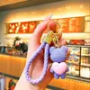 Llavero Creativo Oso Corazón Corriendo con un Buen Carnicero, Llavero de Muñeco de Pareja Mismo Estilo Colgante para Bolso