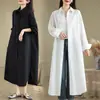 Vestido camisa tipo gabardina de longitud media para mujer, nuevo estilo otoño 2026, abrigo que cubre la cadera, lujo ligero, top camisero elegante para mujer
