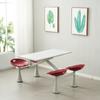 Fabricante Venta al por Mayor Comedor Mesa y Silla Combinación Todo-en-Uno Empleado Escolar Conjunto Comida Rápida Mesa y Silla Combinación Mesa Redonda Comercial