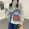 Diseño de Nicho de Pareja Francesa Otoño Dibujo Animado Lindo Estilo Perezoso Suéter Pulóver para Mujer Holgado Otoño e Invierno Ropa Exterior