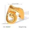 Joyería de Mano Europea y Americana Chapada en Oro de 18 Quilates Anillo de Acero Inoxidable Roscado Hueco Estilo Ins Acero de Titanio Niche Anillo Abierto que No se Desvanece