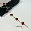 Pulsera Fanjia de alta calidad V oro flor única para mujer, no se decolora, pulsera de flor de trébol de la suerte, trébol de cuatro hojas, directo del fabricante