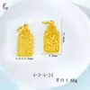 Texto Auspicioso Accesorios para Joyería DIY Oro Arena Pincel de Caligrafía Señal de Fortuna Cobre Chapado en Oro Colgante Artístico Retro de Bendición