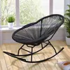 Silla de Ratán, Mecedora para el Hogar, Mecedora Tejida de Ratán, Sillón Creativo de Ocio para la Siesta, Silla de Ocio Colorida para Adultos, Silla de Balcón