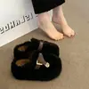 Pantuflas de algodón de moda para mujer Baotou, talla pequeña, forradas de felpa, suela gruesa, para usar en exteriores, cálidas, estilo media pantufla, 2026