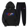 TRAPSTAR Estampa de Letras Masculino e Feminino Multicor Quente Conjunto de Duas Peças Moletom Solto Calças Terno Fashion