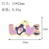 Serie Día de San Valentín Flores Moradas y Abejas Colgantes de Aleación Esmaltada Accesorios para Collar Pulsera Llavero DIY