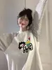 Camiseta de Manga Larga con Estampado de Dibujos Animados Chic Divertida Estilo Casual Perezoso para Mujer 2025 Nueva Moda Versátil Holgada