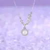 Colar Borboleta de Calcedônia Original para Mulheres, Prata de Lei 925, Estilo Coreano, Corrente para Clavícula Fresca e Simples, Pingente Gota d'Água Ins, Atacado