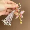 Pingente de Borboleta com Borla de Brocado da Dinastia Song Acabado, Ornamento de Borboleta Tecido à Mão para Pendurar no Carro, Charme de Bolsa, Elegante e Versátil