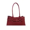 Bolso de cuero con textura vintage de cera al aceite de alta calidad para mujer, nuevo estilo 2026, verano, simple, de un solo hombro, bajo el brazo, bolso baguette moderno y versátil