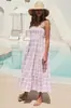 2025 Ropa de Verano Europea y Americana Transfronteriza para Mujer Amazon Commuter Sin Mangas Hottie Vestido Largo de Tirantes Estampado para Mujer
