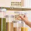 Frascos Sellados para Granos Caja de Almacenamiento para Cocina Tapa abatible Transparente Frasco para Café a Prueba de Humedad para Refrigerador Frasco de Almacenamiento para Productos Secos Venta al por Mayor