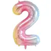 Globo Digital de 40 pulgadas Versión EE. UU. Color Degradado 0-9 Grande de Papel de Aluminio Decorativo Cumpleaños Globo con Número Degradado