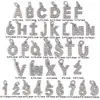 [Procesamiento Personalizado] Colgante de Acero Inoxidable con Incrustaciones de Diamantes de 26 Letras Estilo Europeo y Americano Transfronterizo para Collar y Pendientes DIY Accesorios Hechos a Mano