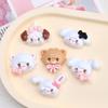 Olhos Fofos Cabeça de Animal Desenho Animado Acessórios de Cola de Creme Acessórios de Resina para DIY Furo de Grampo Fivela de Sapato Acessórios Decorativos Flores de Sapato