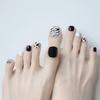 J-149 unha do pé de leopardo preto e branco unha postiça transfronteiriça adesivo de unha para usar produto acabado 24 unhas atacado