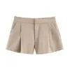 Comercio Exterior 2026 Verano Nuevo Estilo Europeo y Americano Moda Femenina Casual Holgado Versátil Color Sólido Pantalones Cortos Plisados 3152503