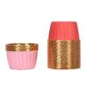 Tazas Pequeñas para Cupcakes, Tazas con Borde Enrollado Resistentes a Altas Temperaturas, Tazas para Muffins, Tazas de Papel de Grado Alimenticio con Doble Cara de Papel de Aluminio, 50 Piezas