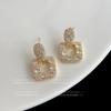 Aretes de Zircón con Gema de Color de Industria Pesada con Galvanoplastia de Oro Real, Diseño Nicho, Elegantes Aretes de Flor, Lujo Accesible, Joyería de Alta Gama para Orejas