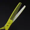 Tijeras de Peluquería Naipson Amarillas, Tijeras para Cortar el Cabello, Tijeras para Flequillo Recto, Dientes de Astas, Dientes de Espina de Pescado, Tijeras Dentadas Sin Marca