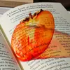 SQTYU070 Marcapáginas Acrílico Translúcido para Estudiante Cruzando la Frontera Libro de Texto Marcapáginas con Patrón de Fruta Caqui de Alto Valor