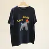 Camiseta de Arroz Glutinoso Espessa! Camiseta de Manga Curta com Bordado de Toalha Espessa Estampa de Cachorro para Mulheres, Camisa Base Espessa de Gola Redonda para Outono e Inverno