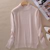 Suéter de cuello alto medio para mujer, suéter corto de punto de lana, suelto, talla grande, otoño e invierno