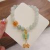 Pulsera de Jade de Xinjiang Tianshan Cui para Mujer Nicho Pulsera de Cuentas de Gama Alta Colgante de Loto Mariposa Joyería para Manos Venta al por Mayor