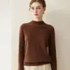 Suéter de cachemira pura 2026 nuevo de invierno para mujer, cuello semi-alto, suéter de punto básico, agradable para la piel y adecuado para usar en capas