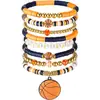 Conjunto de Pulseiras Elásticas Empilháveis com Tema de Esportes de Letras de Futebol e Vôlei Transfronteiriço da Amazon