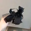 Elástico de Cabelo com Laço de Cetim e Renda Estilo Hepburn para Mulheres, Corda para Rabo de Cavalo Baixo, Estilo Retro para o Dia a Dia, Acessório de Cabelo Elegante para Meninas