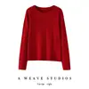 Nuevo Suéter de Punto para Mujer 100% Cachemir Puro Otoño/Invierno 2026 con Borde Enrollado Cuello Redondo, Camisa Base Simple Estilo Coreano