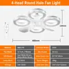 Lâmpada de ventilador de teto LED em forma de anel de estrela de cristal e27 silenciosa para uso interno