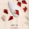 Strass Vermelho Plano para Nail Art no Atacado, Mini Strass Vermelho Olho de Cavalo Gota d'Água Plano com Formatos Irregulares, Decorações de Strass para Unhas de Estilos Mistos