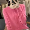 Nova Camada Base Feminina Outwear Cruzada Outono/Inverno Malha Feminina Manga Longa Andy Fleece Cardigã de Gola Redonda de Botão Único