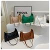 Bolso de textura moderna, color sólido simple, en relieve, portátil para mujer, 2024 Invierno, nuevo, casual, para ir al trabajo, de hombro, bajo el brazo