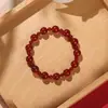 Pulsera de Ágata Roja Natural Mismo Estilo de Zhao Lusi, Cuentas de Calcedonia Simples y Versátiles, Déjame Brillar, Venta al por Mayor de Pulseras Xu Yan