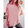 [Camiseta de Algodón Talla Europea] Camiseta de Algodón Puro Manga Corta Cuello Redondo Poliéster Color Sólido Lisa Unisex para Pareja Top Casual