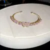 Pulsera Abierta de Zirconia Estilo Coreano de Lujo Ligero de Nicho con Diseño Versátil, Exquisita Joyería de Nicho para Mujeres