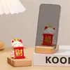 Gato de la Fortuna de Buena Suerte Soporte para Teléfono Móvil Estación de Trabajo Soporte para Tableta Souvenirs de Fiesta Anual Suministros Culturales para Oficina Adornos Culturales y Creativos
