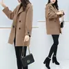 Moda Joker Pequeño Abrigo de Lana para Mujer 2024 Otoño e Invierno Nuevo talla grande Holgado Adelgazante Abrigo de Longitud Media
